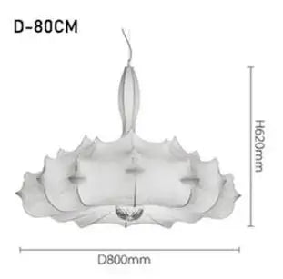 Zeppelin Silk Chandelier: Hand-Woven Modern Japanese Country Style Dining Room Lamp