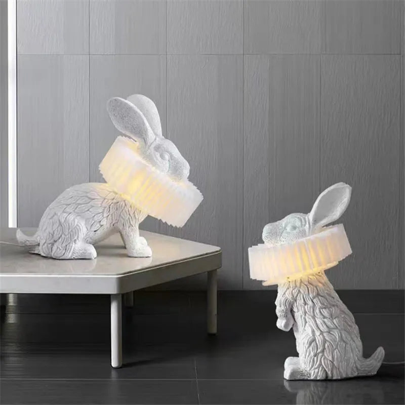 Rabbit Resin Table Lamp for Kids Room Decor