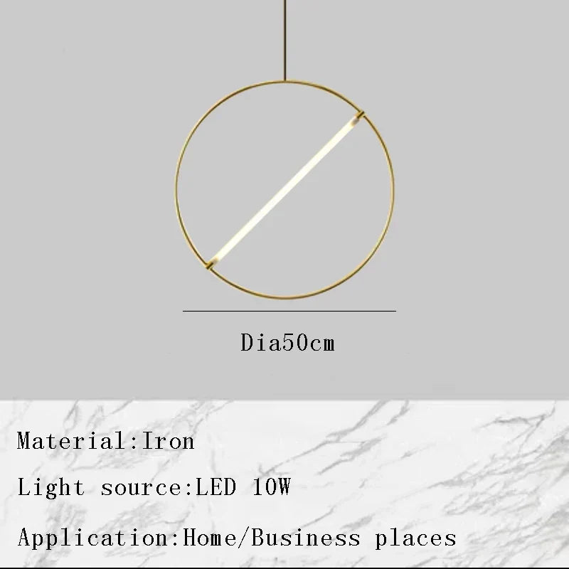 Metal Chandeliers - Modern Minimalist LED Round Hanglamp