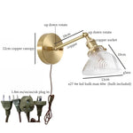 Glass LED Wall Lamps Pull Chain for Bedroom & Living Room