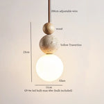 Afralia™ Wabi Sabi LED Pendant Lamps Yellow Travertine Hanging Light for Home Decor