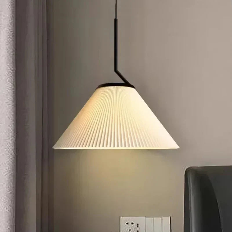 Cream Pleated Pendant Light by Afralia™: Modern Nordic E27 Chandelier for Living Room, Loft, Bar.