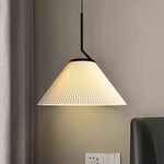 Cream Pleated Pendant Light by Afralia™: Modern Nordic E27 Chandelier for Living Room, Loft, Bar.