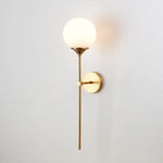 Golden Round Glass Wall Sconce: Modern Nordic Lighting Fixture for Home Decor