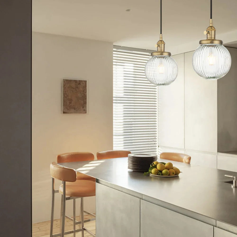 Clear Glass Globe Pendant Lights E27 Hanglamp for Living Room Loft