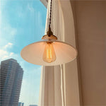 White Glass LED Pendant Lamp Nordic Modern Copper Socket Hanging Lights