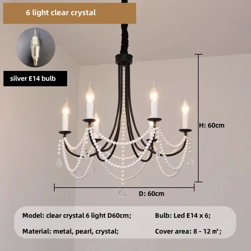 Afralia™ Black Metal Led Candle Chandelier Pendant Lights for Chic Home Decor