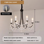 Afralia™ Black Metal Led Candle Chandelier Pendant Lights for Chic Home Decor