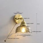 Copper Glass LED Wall Lamp Japanese Style Home Decor Fixture