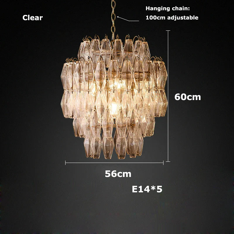 Glass Art LED Chandelier for Living Room