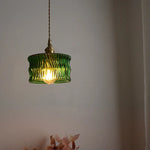 Green Glass LED Pendant Light - Nordic Modern Hanging Lamp