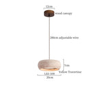 Yellow Travertine Stone Glass LED Pendant Lamp for Children's Room and Living Space