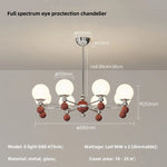 Modern LED Chandelier Glass Metal Health Eye Protect Living Room Light