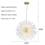 Afralia™ Dandelion Gold/Chrome Chandelier with Crystals, G9 Pendant Lights for Elegant Lighting