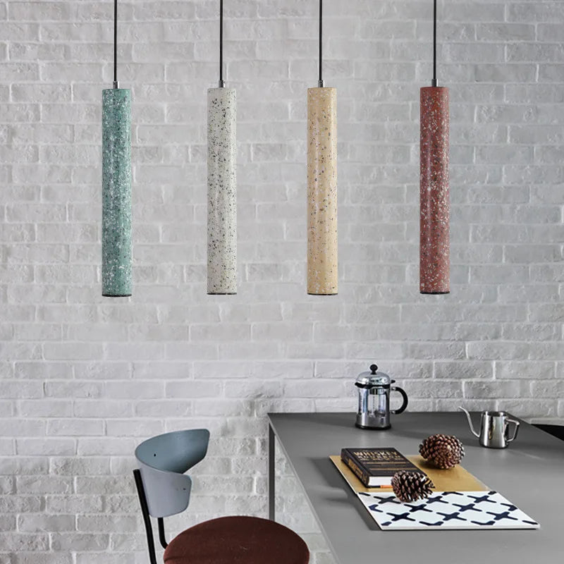 Afralia™ Terrazzo LED Pendant Lamp Industrial Decor Nordic Modern Lighting