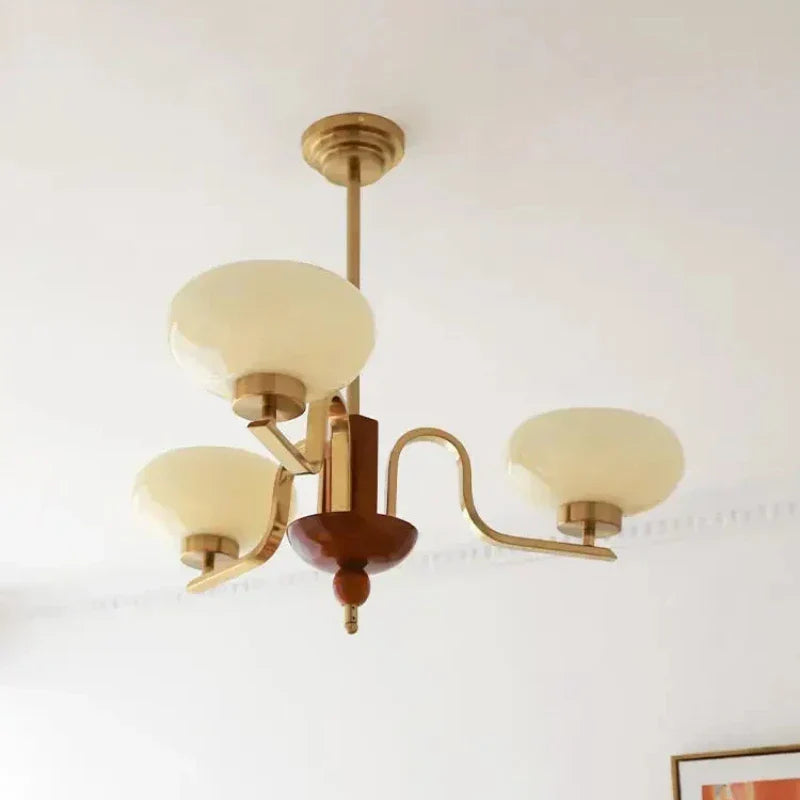 Cream Glass Pendant Chandelier for Home Decor