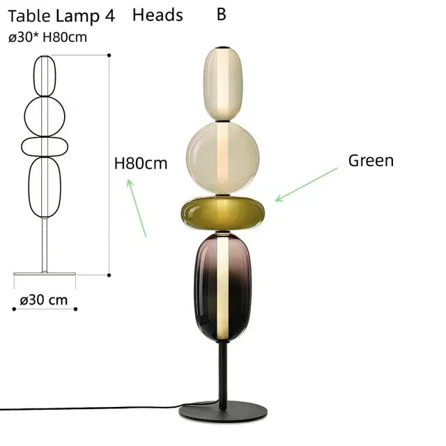 Glass Floor Lamp LED Table Light - Italian Design High Quality