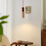Wood LED Pendant Lamp - Wabi Sabi Yellow Travertine