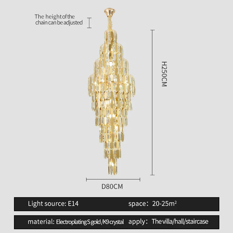 Crystal Chandelier for Modern European Style Living Rooms