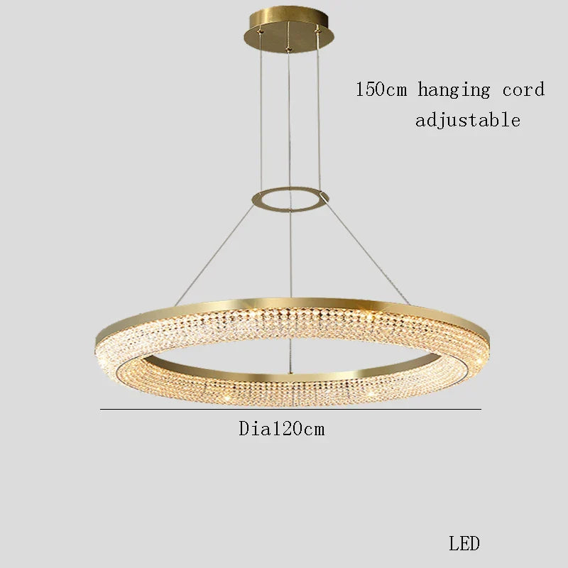 Luxury LED Ring Light Chandelier for Dining Room Décor