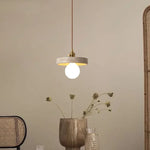 Nordic Modern LED Hanging Lamp Yellow Travertine Afralia™ Loft Living Dining Pendant Light