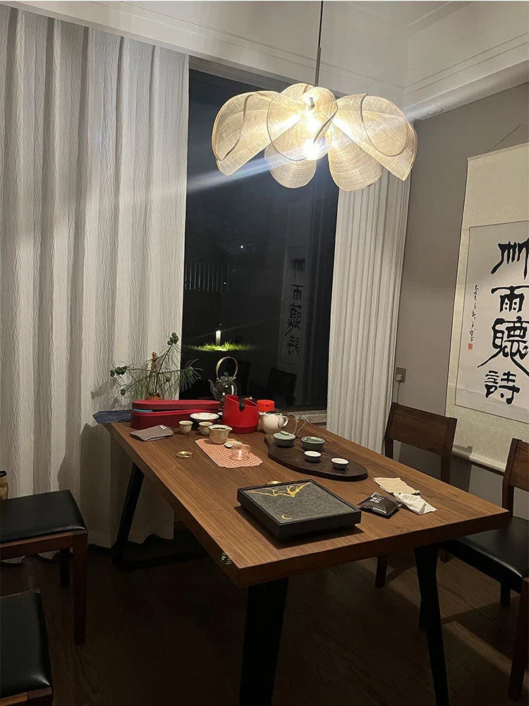 Flower Chandelier Pendant Light with E27 Bulb for Living Dining Room