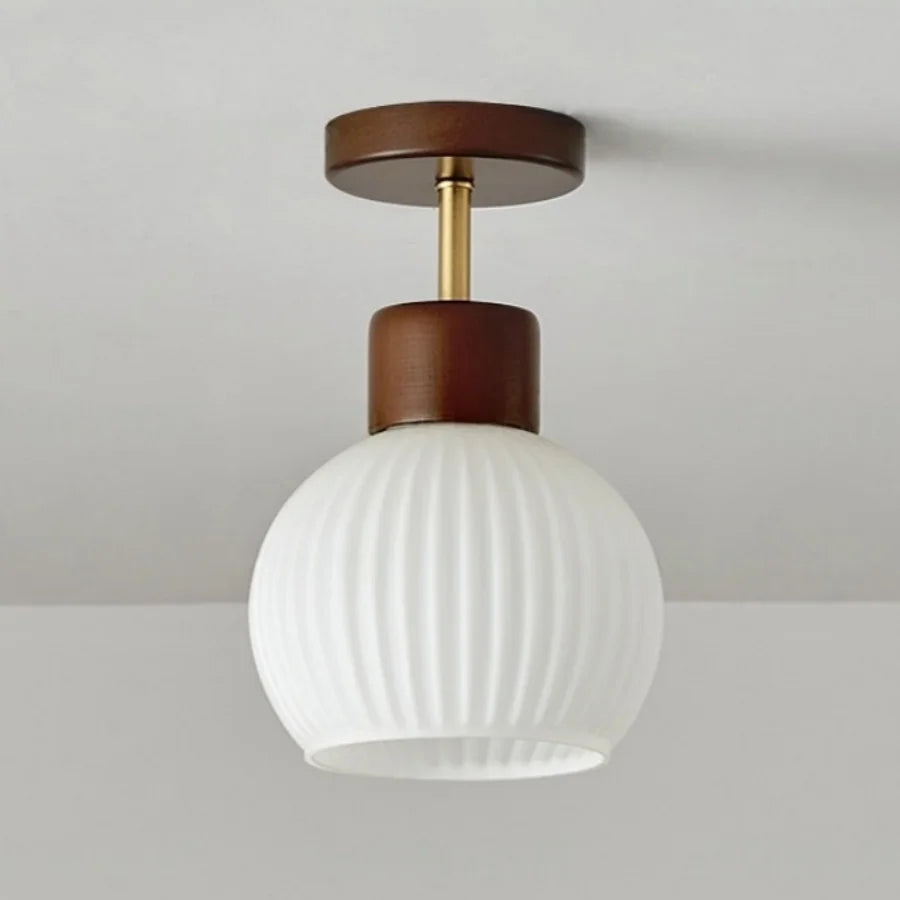 White Glass Ceiling Lamp LED Modern Nordic Kitchen Light