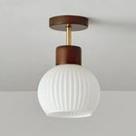 White Glass Ceiling Lamp LED Modern Nordic Kitchen Light