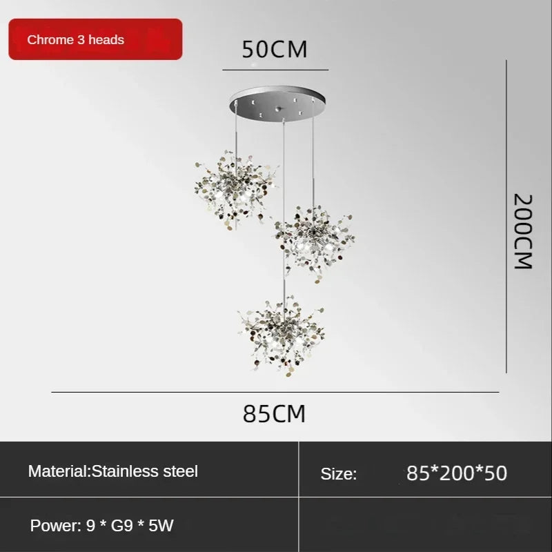 Scandinavia Leaf Chandelier Pendant Lamp Kitchen Living Room Decor Lighting