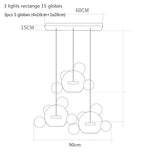 Milky Glass Globes LED Pendant Lights for Dining Room, Modern Luminarias LED Hanging Lamp