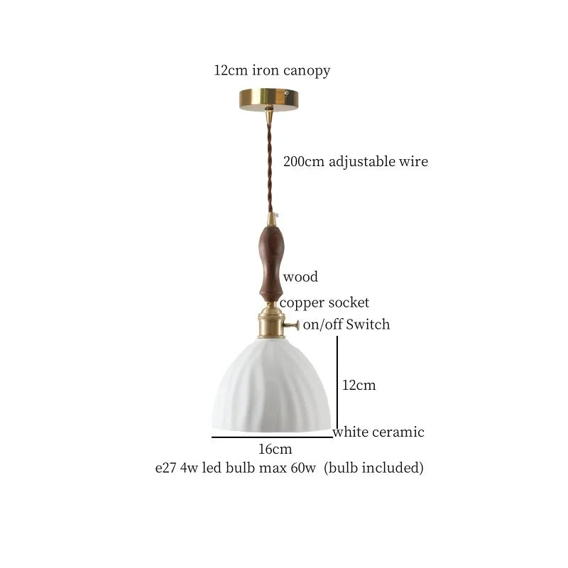 Ceramic LED Hanging Pendant Light - Modern Nordic Design for Home Decor