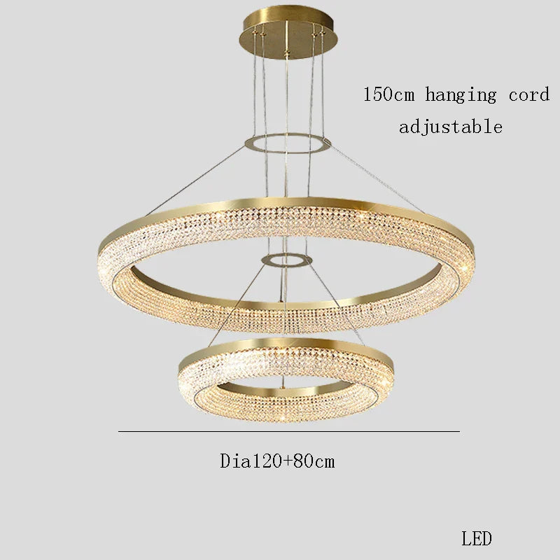 Luxury LED Ring Light Chandelier for Dining Room Décor