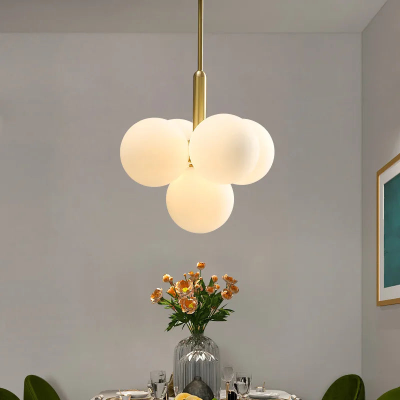 Glass Ball Pendant Chandelier for Kitchen Living Room Bedroom