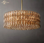 LED Smoke Glass Chandelier Pendant Light for Living Room Decor