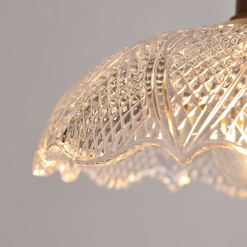 Clear Glass LED Pendant Bar Kitchen Nordic Copper Dining Room Suspension