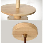 Afralia™ Natural Wood LED Pendant Lights Yellow Travertine for Bedroom, Kitchen, Bar