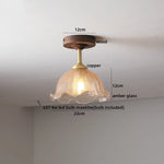 Modern Wood Glass LED Ceiling Light for Living Room, Aisle, Balcony, Indoor Lighting