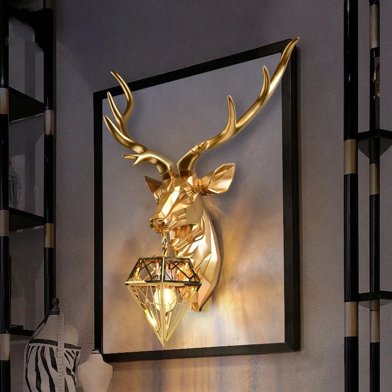 Nordic Antler Deer Wall Sconce Light for Bedroom and Kitchen