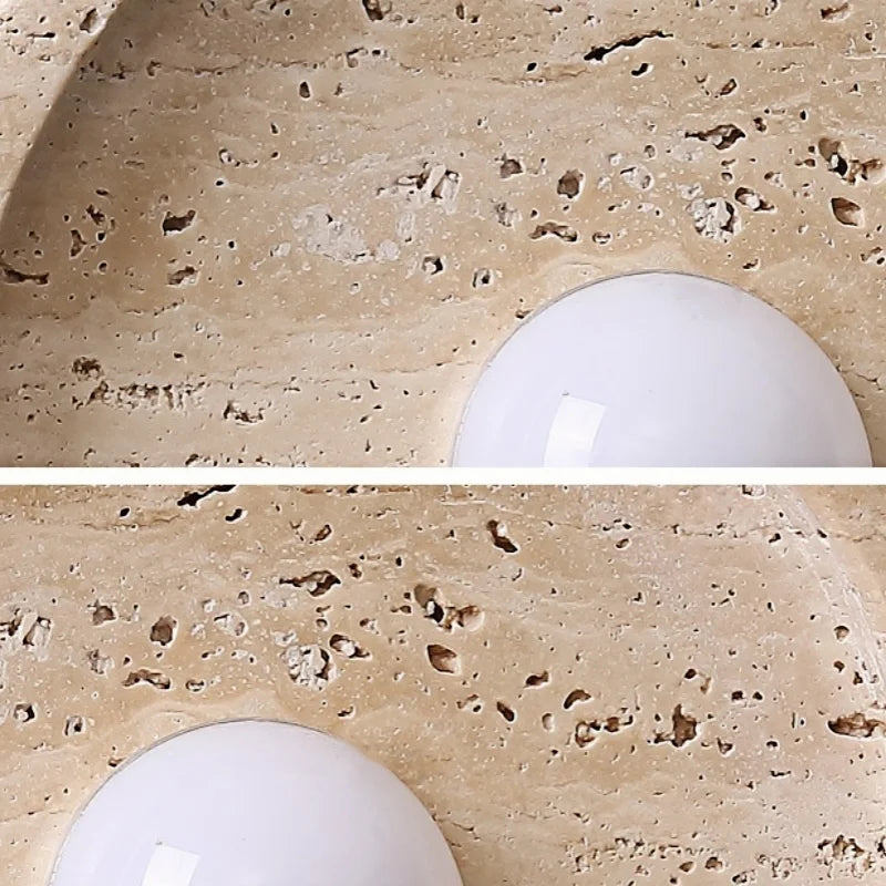 LED Wall Lamp Pull Chain Yellow Stone Modern Mirror Light