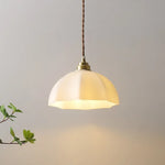 White Glass LED Pendant Lamp for Modern Home Decor and Lighting
