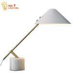 Marble Base LED Table Lamp Black/White, Minimalist Design for Home Office Bedroom