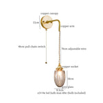 Afralia™ Grey Glass LED Wall Lamp Bedroom Living Room Loft Modern Copper Wandlamp