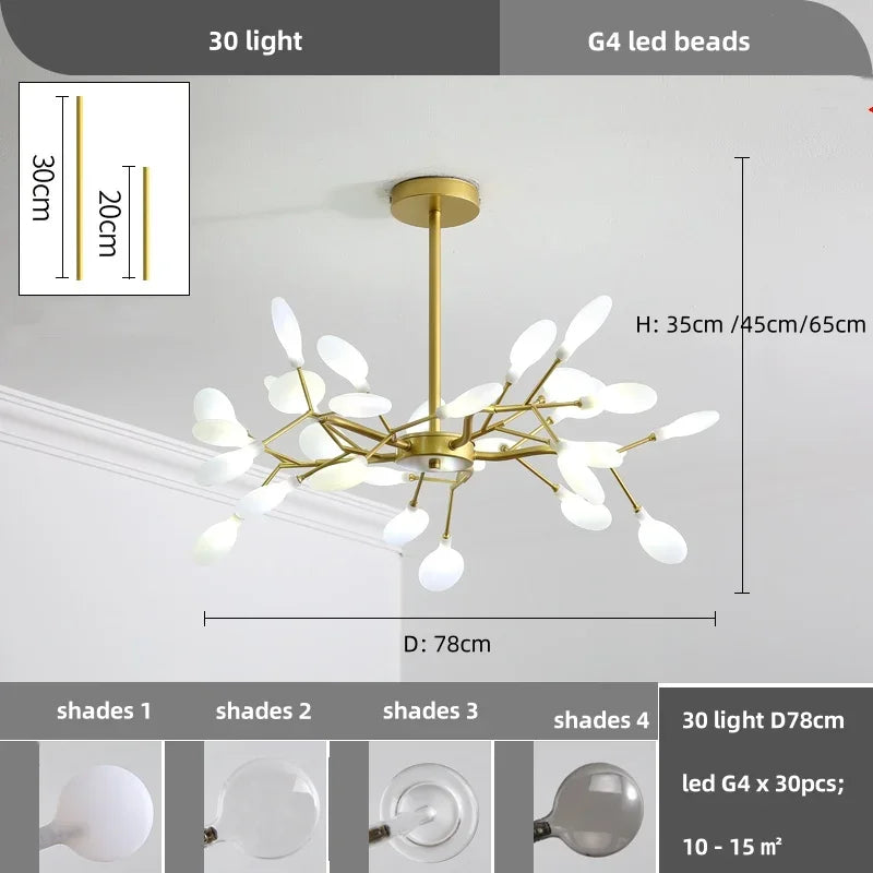 Afralia™ Nordic G4 LED Chandelier: Modern Branch Pendant Light, Gold/Black, Art Decor Lighting