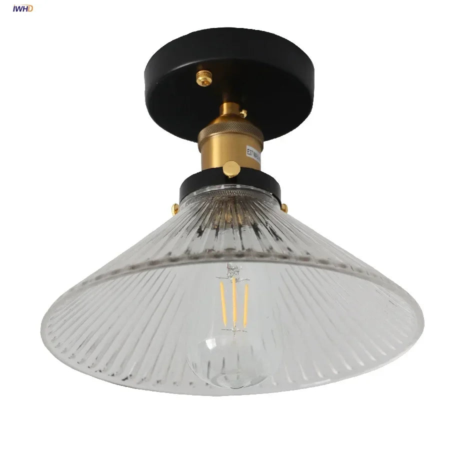 Clear Glass LED Ceiling Lamp Copper Socket Modern Nordic Style Lighting