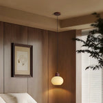 Afralia™ Amber Glass LED Pendant Light for Kitchen Cafe Restaurant Rustic Wood Interior Lighting