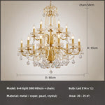 Crystal Pendant Chandelier Foyer Light Luxury Candle Design Led Lamparas