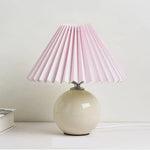 Nordic Ceramics Table Lamp - Modern Desk Light with Pleated Lampshade for Cozy Home Lighting