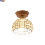 Copper Wood LED Ceiling Lamp Ceramic Modern Ceiling Lights for Home Decor