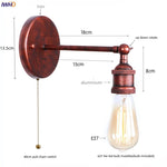 Afralia™ Loft LED Wall Light Industrial Vintage Bedroom Bedside Lamp