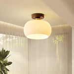 Copper Glass LED Ceiling Light - Modern Indoor Lighting for Home Decor